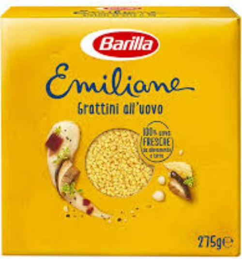 Barilla Le Emiliane Grattini all'Uovo con Uova Fresche, Pastina per Minestre e Zuppe, 275g